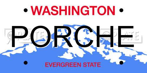 PORCHE Washington License Plate
