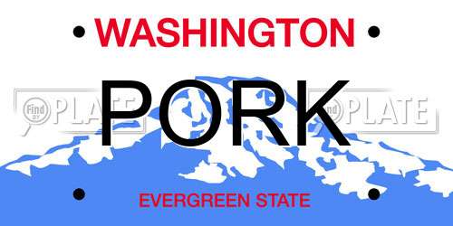 PORK Washington License Plate
