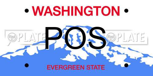 POS Washington License Plate