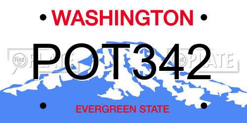 POT342 Washington License Plate