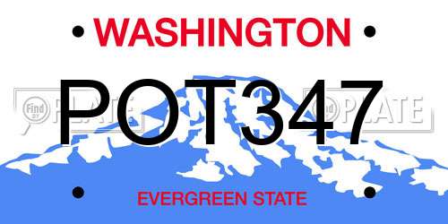 POT347 Washington License Plate