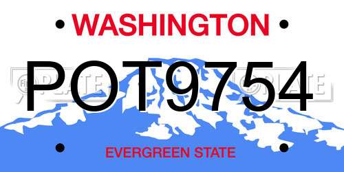 POT9754 Washington License Plate