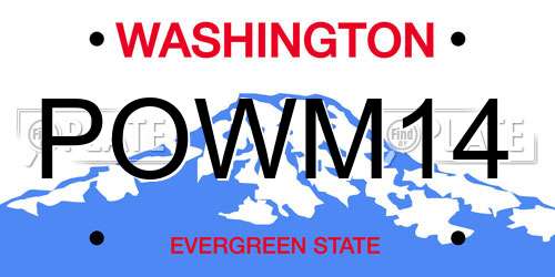 POWM14 Washington License Plate