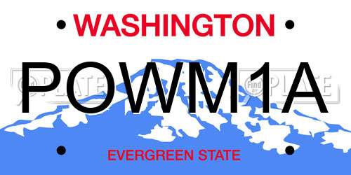 POWM1A Washington License Plate