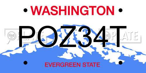 POZ34T Washington License Plate
