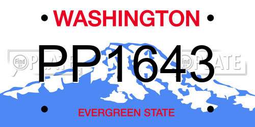 PP1643 Washington License Plate
