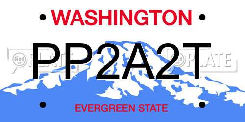 PP2A2T Washington License Plate