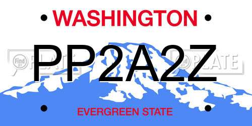PP2A2Z Washington License Plate