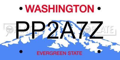 PP2A7Z Washington License Plate