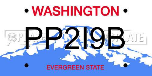 PP2I9B Washington License Plate