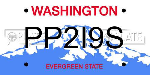 PP2I9S Washington License Plate