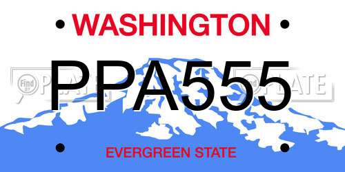 PPA555 Washington License Plate