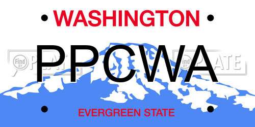PPCWA Washington License Plate
