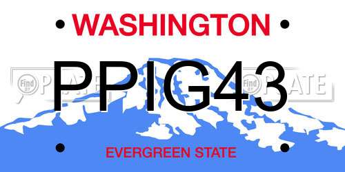 PPIG43 Washington License Plate