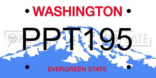 PPT195 Washington License Plate