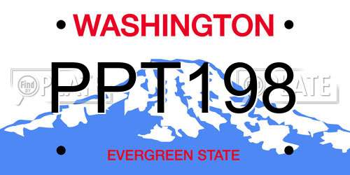 PPT198 Washington License Plate