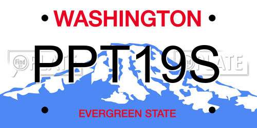 PPT19S Washington License Plate