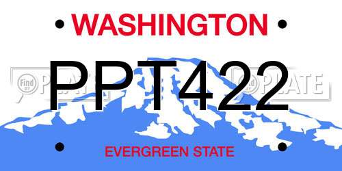 PPT422 Washington License Plate