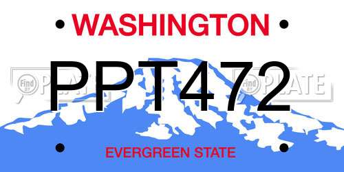 PPT472 Washington License Plate