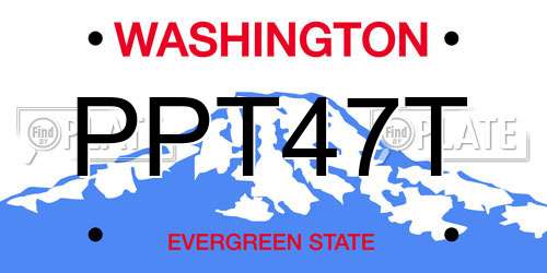 PPT47T Washington License Plate