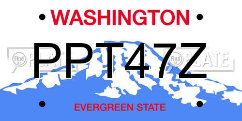 PPT47Z Washington License Plate