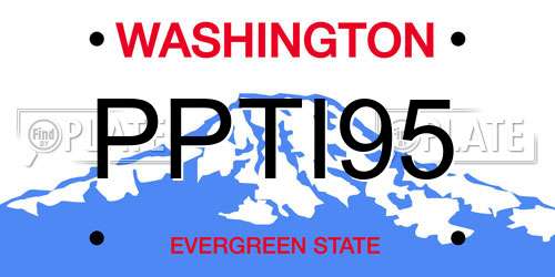PPTI95 Washington License Plate