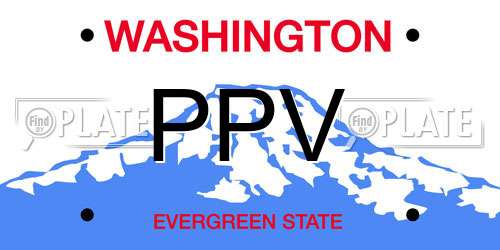 PPV Washington License Plate