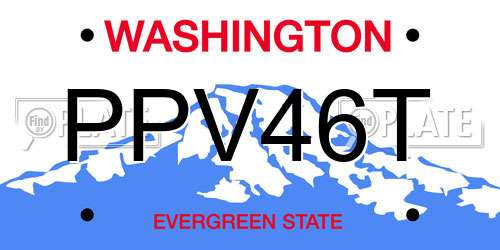 PPV46T Washington License Plate