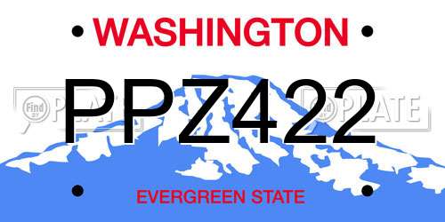PPZ422 Washington License Plate