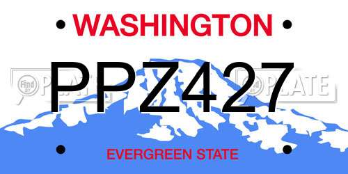 PPZ427 Washington License Plate