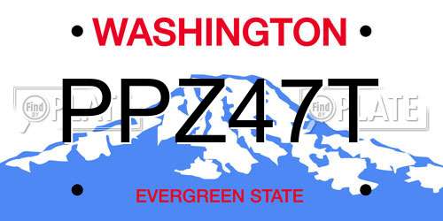 PPZ47T Washington License Plate