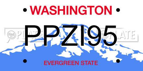 PPZI95 Washington License Plate