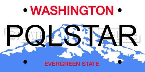 PQLSTAR Washington License Plate
