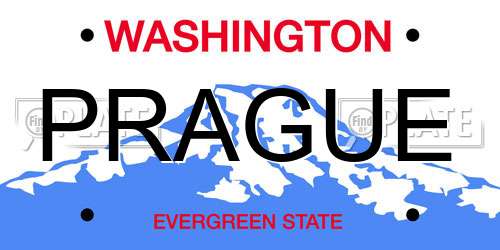 PRAGUE Washington License Plate