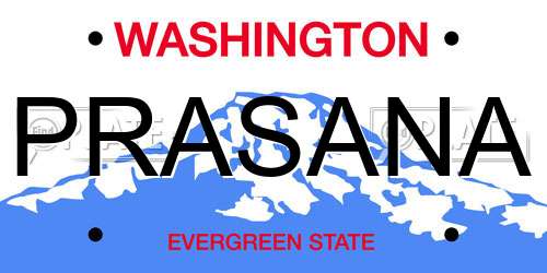PRASANA Washington License Plate