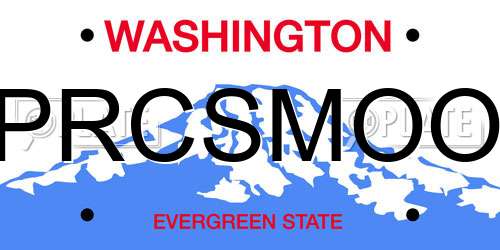 PRCSMOO Washington License Plate