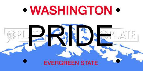 PRIDE Washington License Plate