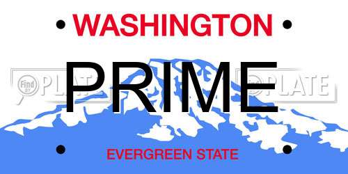 PRIME Washington License Plate