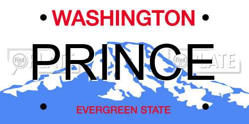 PRINCE Washington License Plate