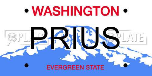 PRIUS Washington License Plate