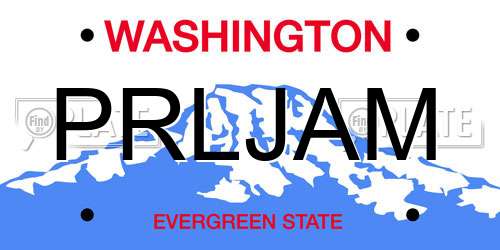 PRLJAM Washington License Plate