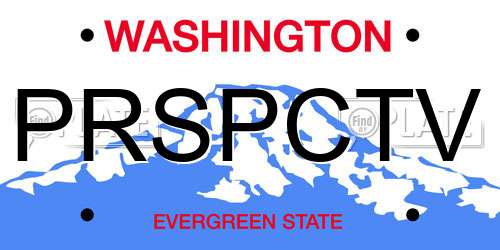 PRSPCTV Washington License Plate