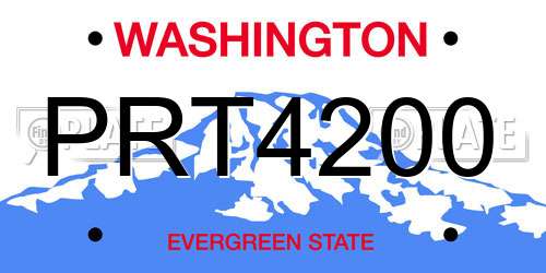 PRT4200 Washington License Plate