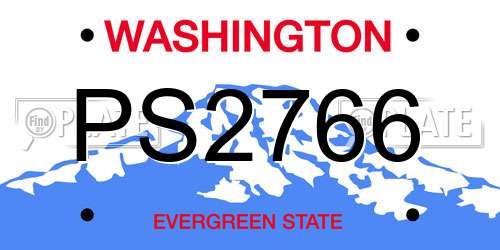PS2766 Washington License Plate