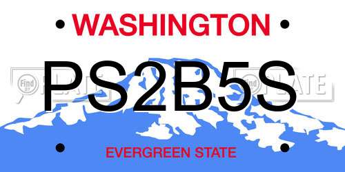 PS2B5S Washington License Plate