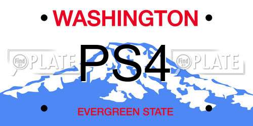 PS4 Washington License Plate