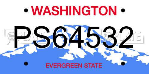 PS64532 Washington License Plate