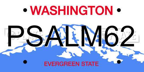 PSALM62 Washington License Plate