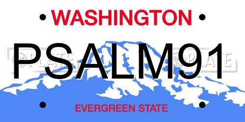 PSALM91 Washington License Plate
