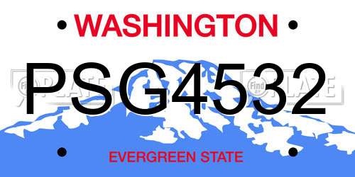 PSG4532 Washington License Plate
